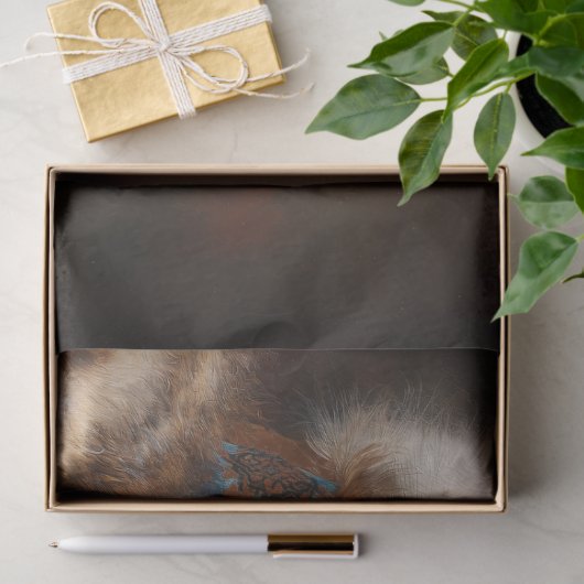 Turquoise Sunburst Ivory Stallion Tissue Paper Seidenpapier (Geschenk)