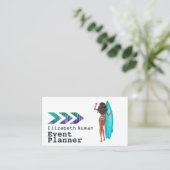 Turquoise-Surfer-Ticket-Veranstaltungsplaner Visitenkarte (Stehend Vorderseite)