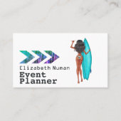 Turquoise-Surfer-Ticket-Veranstaltungsplaner Visitenkarte (Vorderseite)