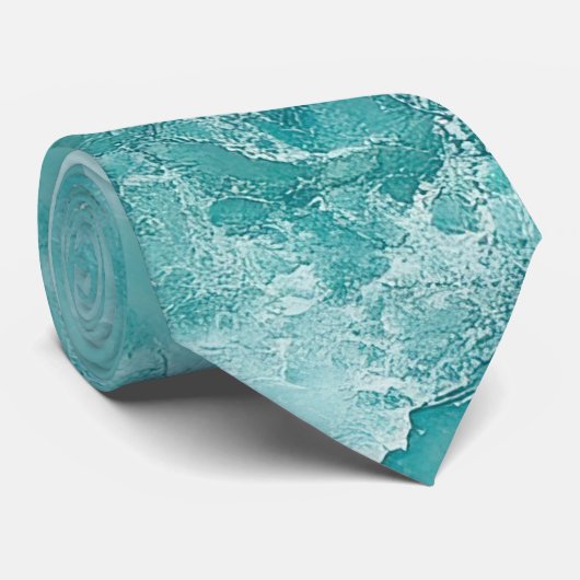 Turquoise Swirl Mens Neck Tie Krawatte (Gerollt)