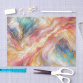 Turquoise Teal Pink Aqua Blue Purple Gold Marble Seidenpapier (Handwerk)