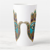 Turquoise Third Eye Hamsa Milchtasse (Vorderseite)