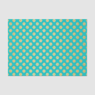 Turquoise Tiffany and Gold Daisy Blume Sparkle Seidenpapier