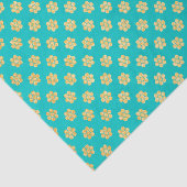 Turquoise Tiffany and Gold Daisy Blume Sparkle Seidenpapier (Ausschnitt)