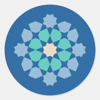 Turquoise Tranquility Medalion Runder Aufkleber