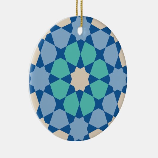 Turquoise Tranquility Pattern Keramik Ornament (Rechts)
