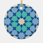 Turquoise Tranquility Pattern Keramik Ornament (Vorne)