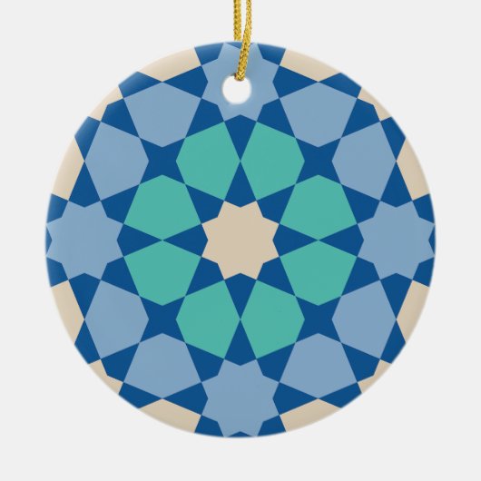 Turquoise Tranquility Pattern Keramik Ornament (Vorne)