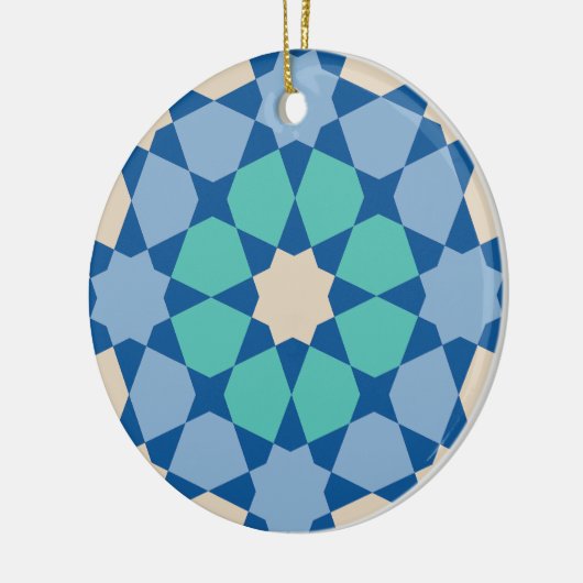 Turquoise Tranquility Pattern Keramik Ornament (Links)