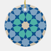 Turquoise Tranquility Pattern Keramik Ornament (Hinten)