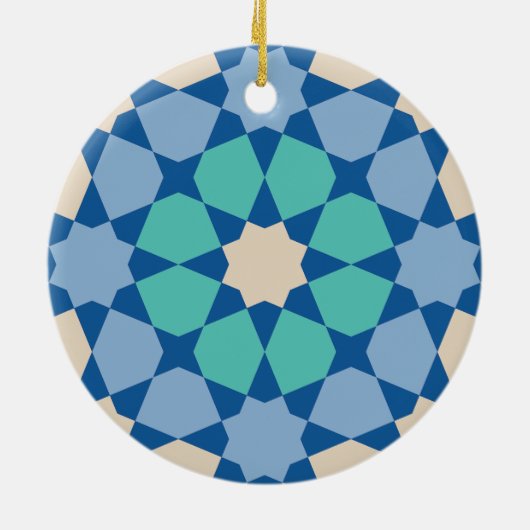 Turquoise Tranquility Pattern Keramik Ornament (Hinten)