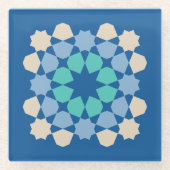 Turquoise Tranquility Tile Glasuntersetzer (Vorderseite)