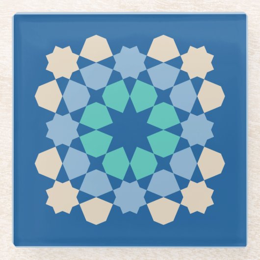 Turquoise Tranquility Tile Glasuntersetzer (Vorderseite)