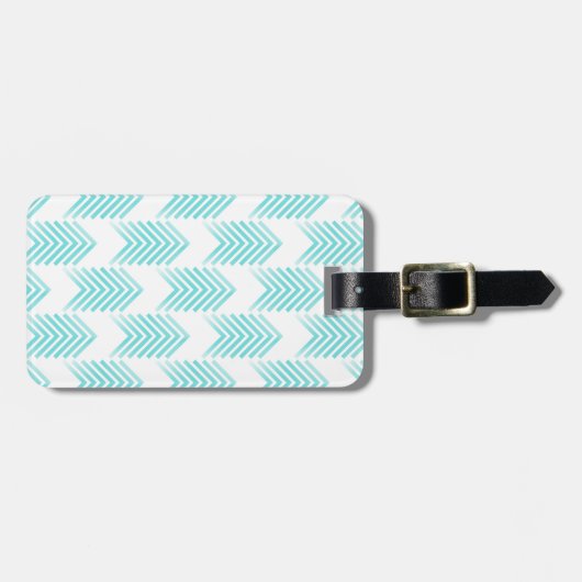 Turquoise Tribal Arrow-Muster Gepäckanhänger (Vorderseite horizontal)