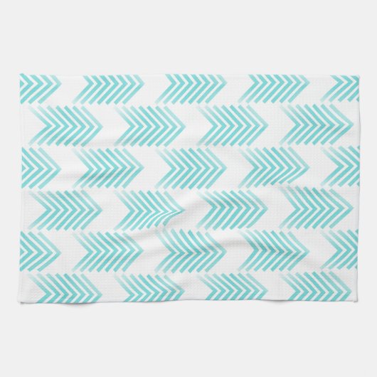Turquoise Tribal Arrow-Muster Handtuch (Horizontal)