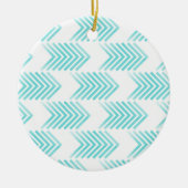 Turquoise Tribal Arrow-Muster Keramikornament (Vorne)