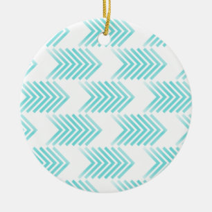 Turquoise Tribal Arrow-Muster Keramikornament