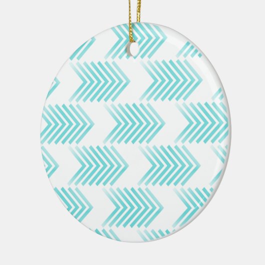 Turquoise Tribal Arrow-Muster Keramikornament (Links)