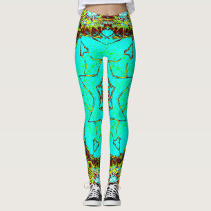 Turquoise Tribal Art Leggings