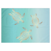 Turquoise Turtles Tischdecke (Vorderseite (Horizontal))