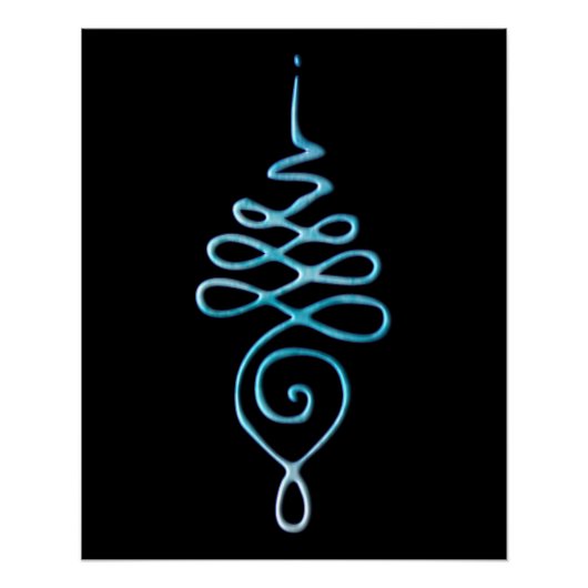 Turquoise Unalome Poster (Vorderseite)