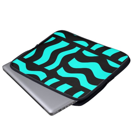 Turquoise und Black Laptop Gehäuse Verschiedene Gr Laptopschutzhülle (Vorne Knopf)