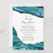 Turquoise und Gold Agate Drive by Dusche Einladung (Vorderseite)
