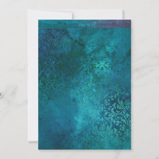 Turquoise und Gold Baby oder Brautparty per Mail Einladung (Rückseite)