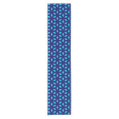 Turquoise und Indigo Blue Cube Tile Table Runner Kurzer Tischläufer (Vorderseite)