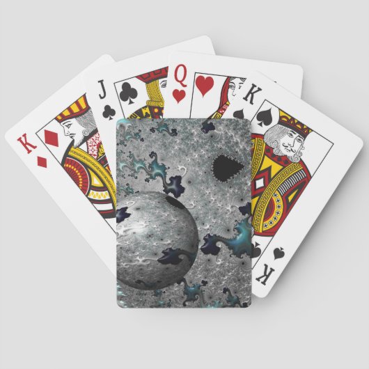 Turquoise und Silver Mandelbrot Spielkarten (Rückseite)