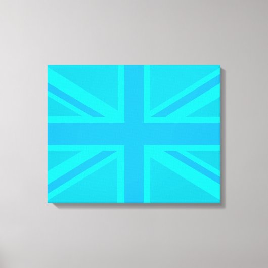Turquoise Union Jack British Flag Design Leinwanddruck (Vorderseite)
