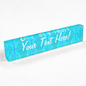 Turquoise Union Jack British Flag Design Namensplakette
