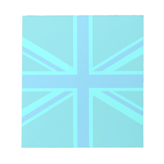 Turquoise Union Jack British Flag Design Notizblock (Vorderseite)