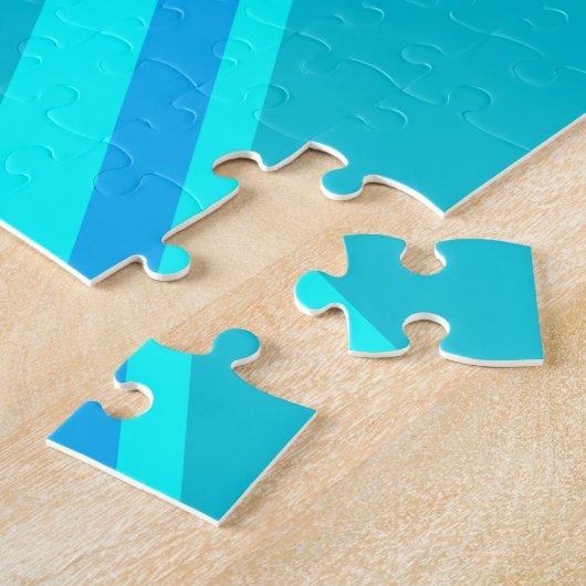 Turquoise Union Jack British Flag Design Puzzle (Seite)