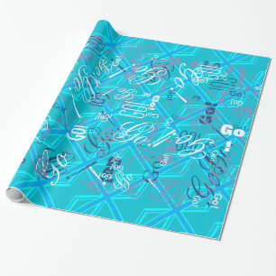 Turquoise Union Jack Flag Anpassen Geschenkpapier