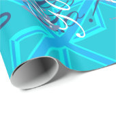 Turquoise Union Jack Flag Anpassen Geschenkpapier (Rolleneckpunkt)