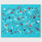 Turquoise Union Jack Flag Anpassen Geschenkpapier (Flach)