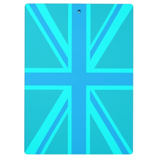 Turquoise Union Jack Flag Anpassen Klemmbrett (Rückseite)