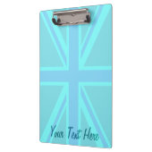 Turquoise Union Jack Flag Anpassen Klemmbrett (Links)