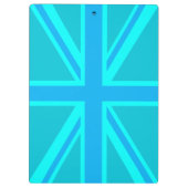 Turquoise Union Jack Flag Anpassen Klemmbrett (Rückseite)