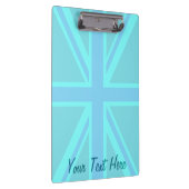 Turquoise Union Jack Flag Anpassen Klemmbrett (Rechts)