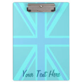 Turquoise Union Jack Flag Anpassen Klemmbrett (Vorderseite)