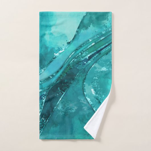 Turquoise vorlage:Flowing Abstract Badhandtuch Set