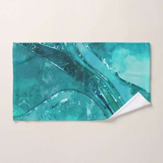 Turquoise vorlage:Flowing Abstract Badhandtuch Set (Handtuch)