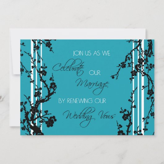 Turquoise Vow Renewal Ceremony Invitation Card Einladung (Vorderseite)