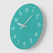 Turquoise Wall Clock Große Wanduhr (Winkel)