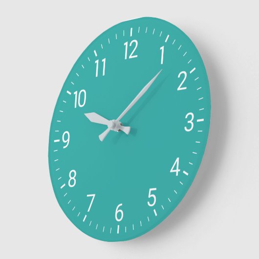 Turquoise Wall Clock Große Wanduhr (Winkel)