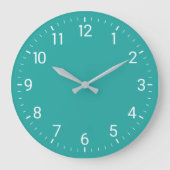 Turquoise Wall Clock Große Wanduhr (Vorderseite)