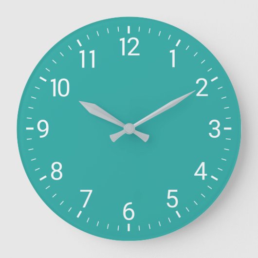 Turquoise Wall Clock Große Wanduhr (Vorderseite)