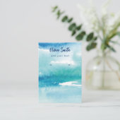 Turquoise Watercolor Ocean Earring Display Card  Visitenkarte (Stehend Vorderseite)